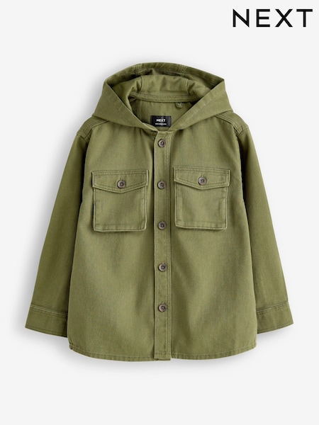 Khaki Green Hooded Overshirt (3-16yrs) (C90804) | €20 - €25