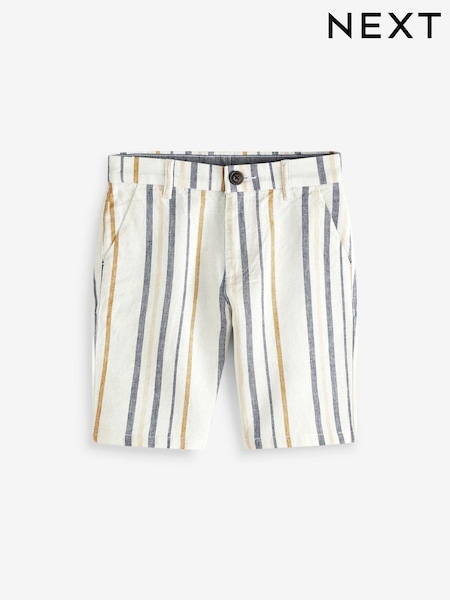 Modre in rumene črte - Chino Shorts With Linen (3-16yrs) (C90932) | € 9 - € 13