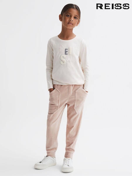 Camel - Reiss Kora Cord-Hose in Relaxed Fit mit Kordelzug (C91441) | 69 €