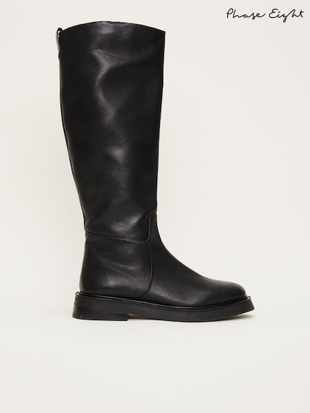 Phase Eight Flat Knee High Black Boots (C91769) | €52