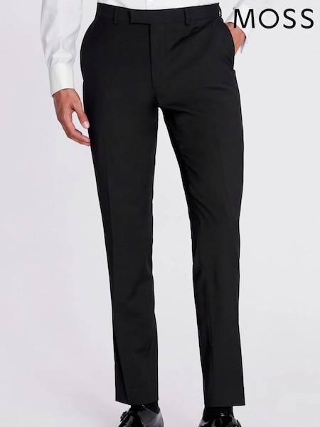 MOSS Black Slim Fit Dress Trousers (C91901) | 346 QAR