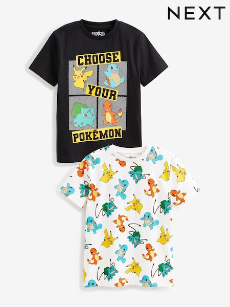 Pokémon, Schwarz/Weiß - Short Sleeve License T-Shirts 2 Pack (5-14yrs) (C92016) | 12 € - 18 €