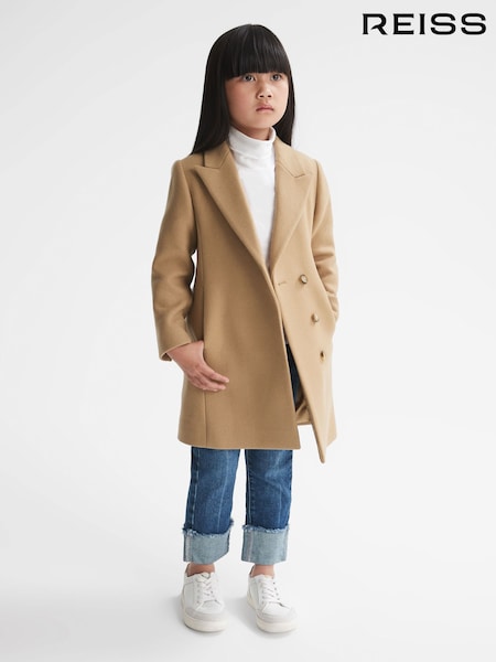 Reiss Camel Harlow 4-9 yrs Mid Length Coat (C92039) | AED571