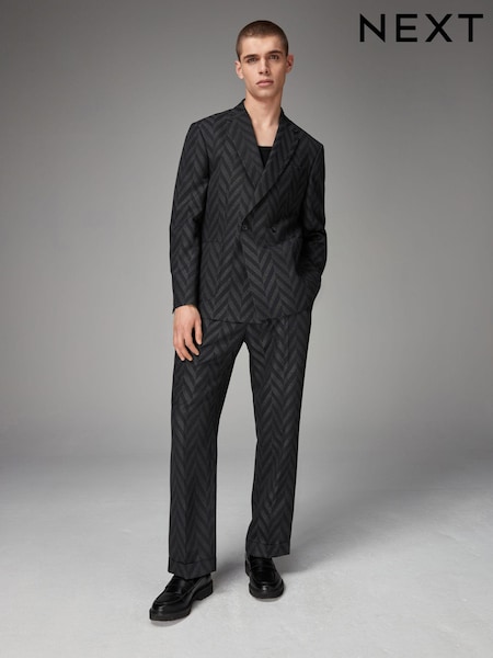 Charcoal Grey EDIT Relaxed Pattern Suit Trousers (C92806) | €25