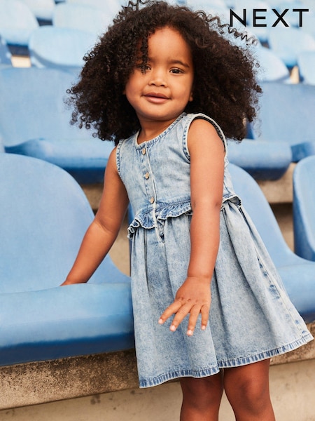 Blue Denim 100% Cotton Peplum Dress (3mths-8yrs) (C92900) | € 6 - € 8
