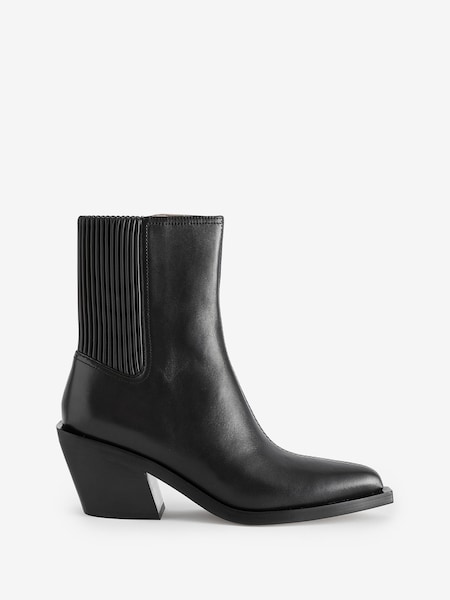 COACH Black Prestyn Leather Bootie (C92925) | €173