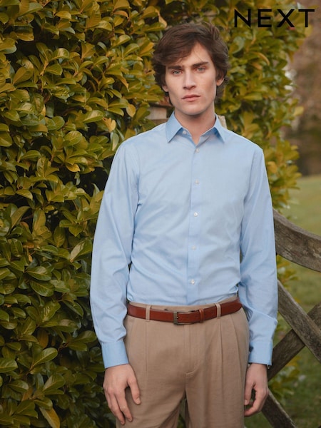 Blau - Reguläre Passform - Signature Super Non Iron Single Cuff Shirt (C92957) | 7 €