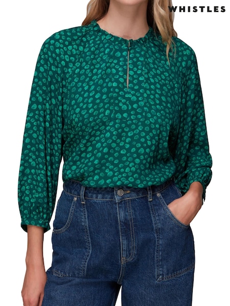 Whistles Green Lucy Lava Spot Top (C93507) | €68