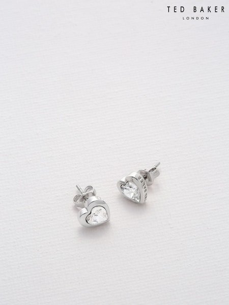 Ted Baker Silver Tone HAN: Crystal Heart Earrings (C93650) | €37