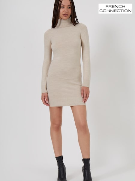 French Connection Brown Babysoft Roll Neck Dress (C93652) | €54
