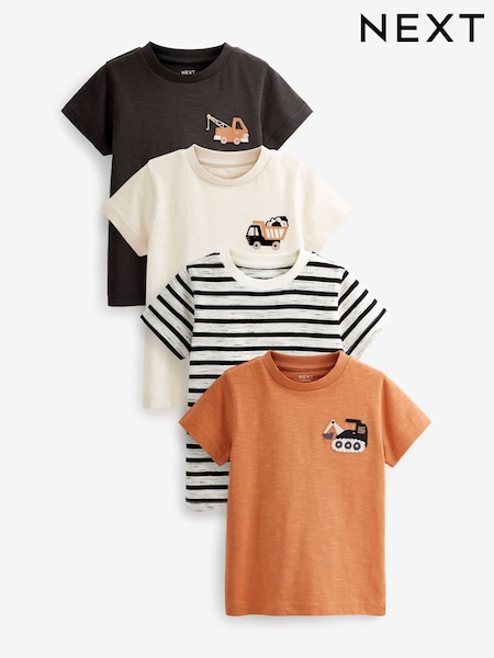 Monochrom - 100% Cotton Short Sleeve T-Shirts 4 Pack (3mths-7yrs) (C93790) | 11 € - 13 €