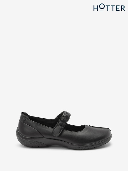 črna - Hotter Shake II Touch Fastening Leather Shoes (C93840) | € 104