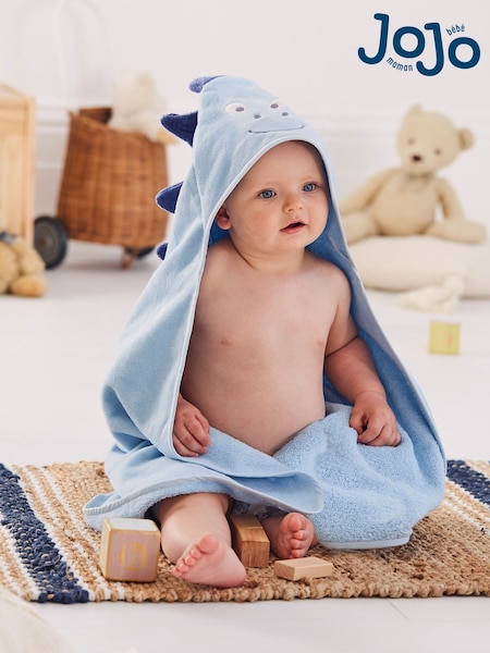 JoJo Maman Bébé Blue Dino Character Hooded Towel (C93866) | €32