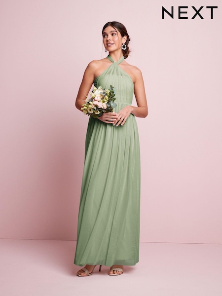 Salbeigrün - Mesh Multiway Bridesmaid Wedding Maxi Dress (C94689) | 19 €