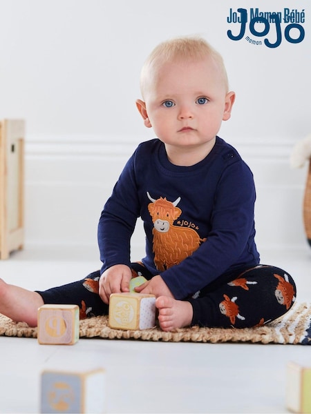 Marineblau/Hochlandrind - JoJo Maman Bébé Extra dicke Leggings (C95198) | 20 €