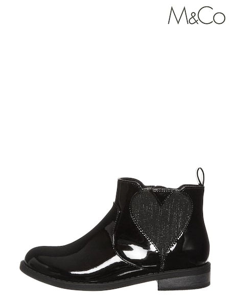 M&Co Patent Ankle Black Boots (C95484) | €13 - €13.50