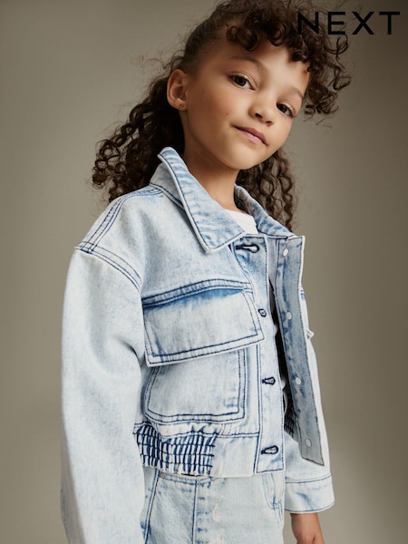 Bleach-Waschung - Crop Denim Jacket (3-16yrs) (C95561) | 10 € - 14 €