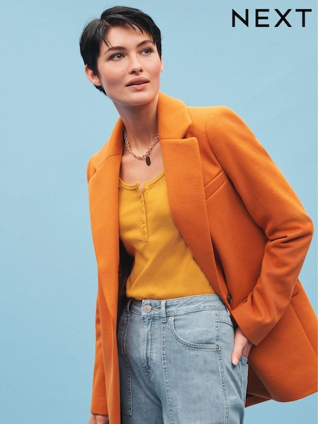 Orange Single Breasted Blazer Coat (C95661) | €36