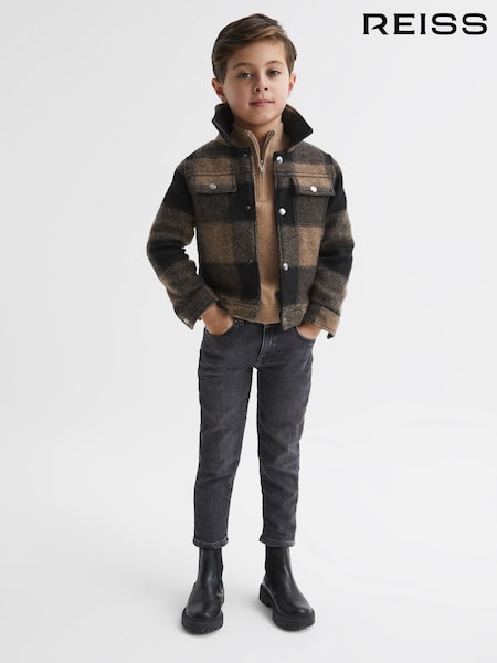 Reiss Zeus Long Sleeve Check Press-Stud Overshirt (C95707) | ‏331 د.إ.‏