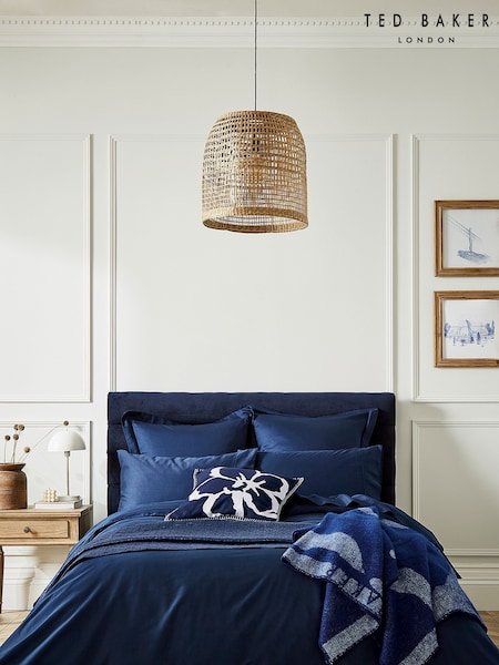 Ted Baker Blue Silky Smooth Plain Dye 100% Cotton Duvet Cover (C95845) | €89 - €143
