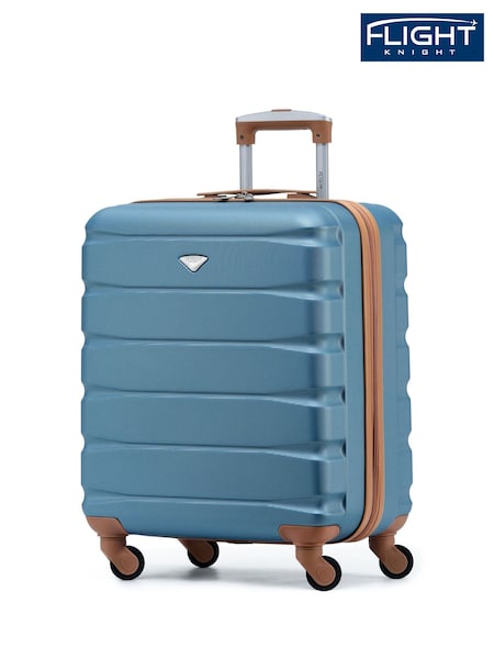 Modra/svetlo rjava - Flight Knight 56x45x25cm EasyJet Overhead 4 Wheel ABS Hard Case Cabin Carry On Hand Luggage (C95907) | € 66
