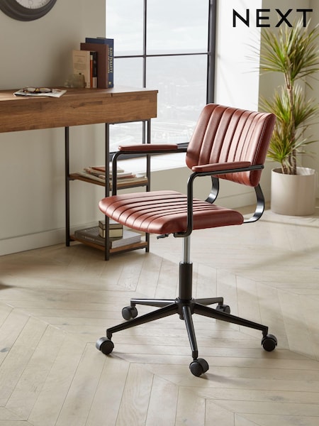 Faux Leather Tan Brown Aiden Office Chair (C95913) | €185