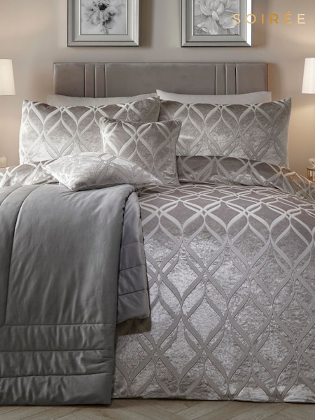 Soiree Silver Belfort Jacquard Duvet Cover and Pillowcase Set (C96379) | €79 - €106