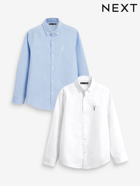 Blue & White 2 Pack Oxford Shirt (3-16yrs) (C96454) | 109 QAR - 158 QAR