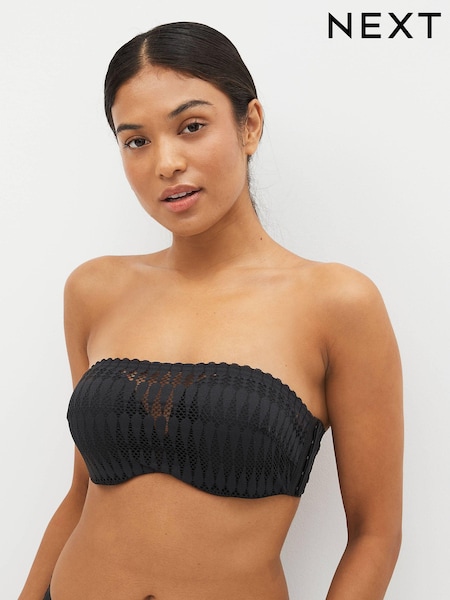 Black Triple Boost Lace Strapless Wired Bandeau Bra (C96497) | €14