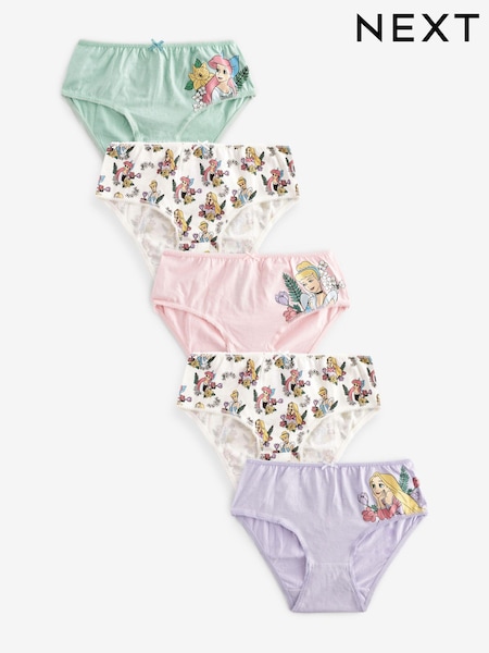 متعدد الألوان - Disney Princesses 100% Cotton Briefs 5 Pack (1.5-10yrs) (C96599) | ‏54 ر.ق. - ‏59 ر.ق.