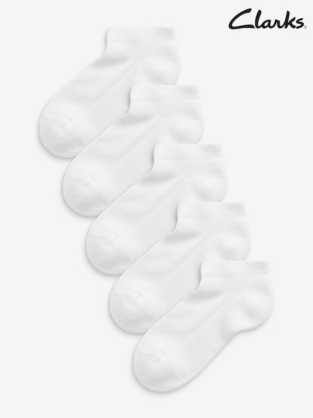 Weiß - Clarks Cushion Sole Trainer Socks 5 Pack (C96762) | 16 € - 18 €