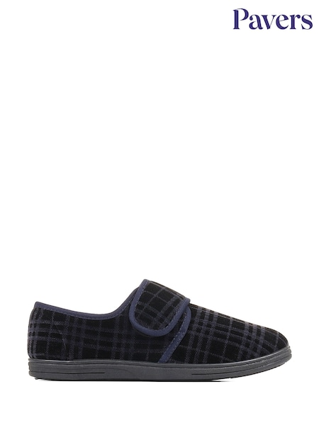 Pavers Blue Cosy Tartan Slippers (C96850) | €33