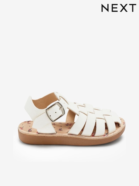 White Standard Fit (F) Fisherman Leather Sandals (C97177) | € 13 - € 15