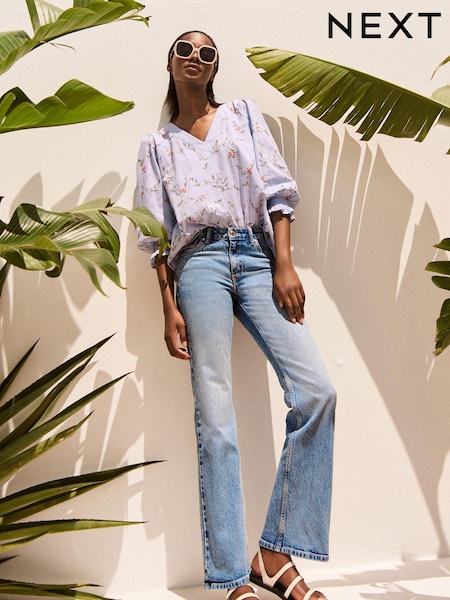 Denim, Mittelblau - Cotton Rich, Low Rise and Relaxed Fit Bootcut Jeans (C97443) | 21 €