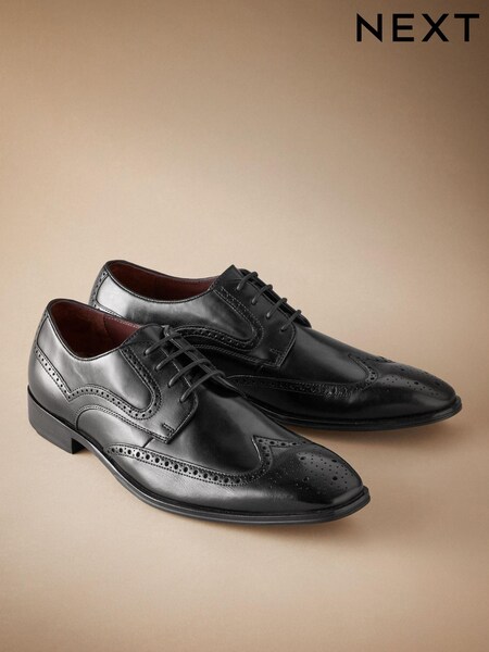 Черный - Signature Italian Leather Piped Edge Brogues (C97540) | €39