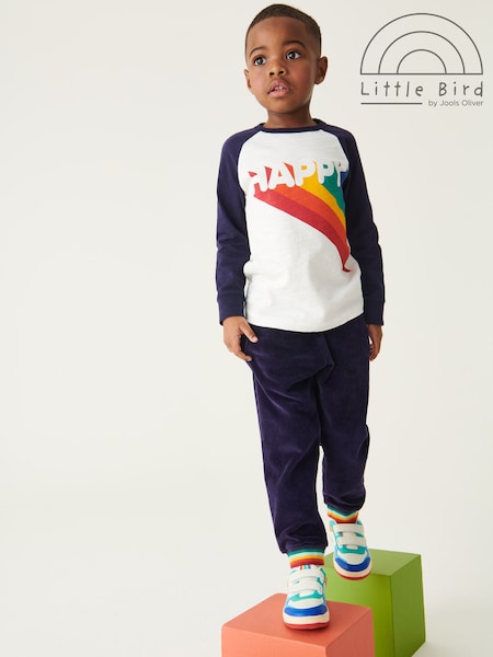 Little Bird by Jools Oliver Navy Happy 100% Cotton Long Sleeved T-Shirt (C97660) | €17.50 - €21.50