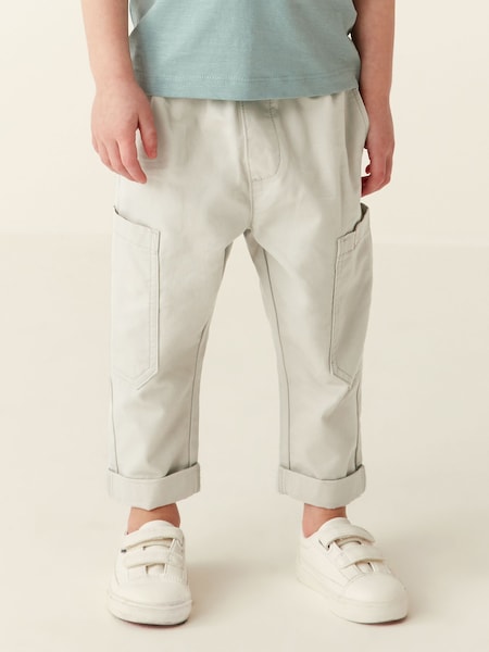 Neutral - Pantaloni cu buzunar lateral 100% bumbac cu talie elastică (3luni-7ani) (C97690) | 42 LEI - 52 LEI