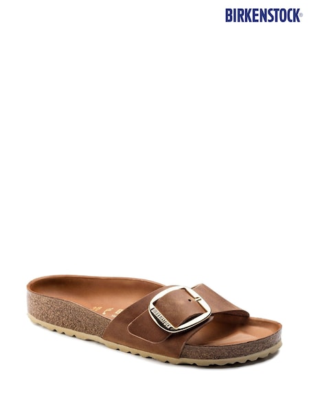 Birkenstock Brown Madrid Oiled Leather Big Buckle Sandals (C97989) | €163