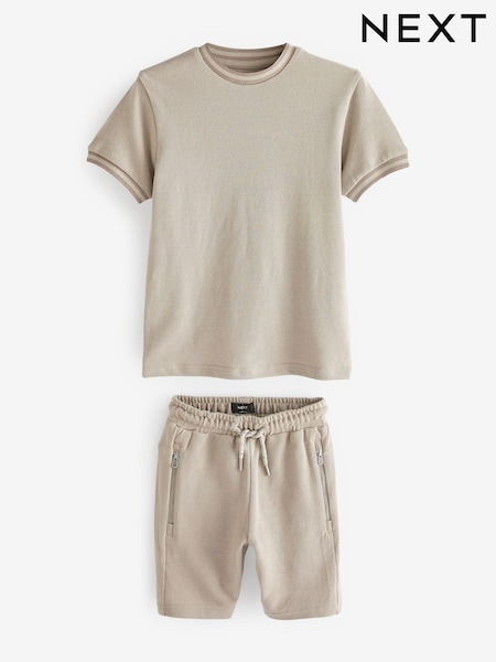 Cement Stone Textured T-Shirt And Shorts Set (3-16yrs) (C98435) | €10 - €14
