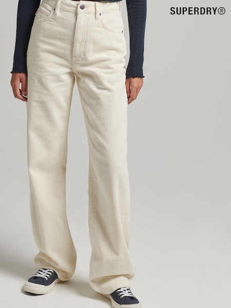 Superdry White Vintage Wide Leg Cord Trousers (C98820) | €22.50