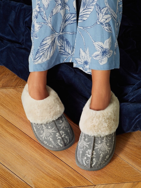 رمادي - Laura Ashley Suede Mules (C99025) | ‏69 د.إ.‏