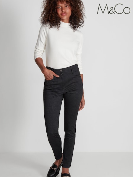 M&Co Grey Slim Leg Check Trousers (C99094) | €21.50