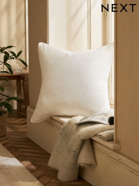 White 59 x 59cm Soft Velour Cushion (C99413) | €23