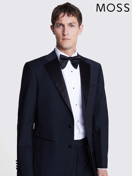MOSS Black Regular Fit Notch Lapel Suit Jacket (C99489) | $413
