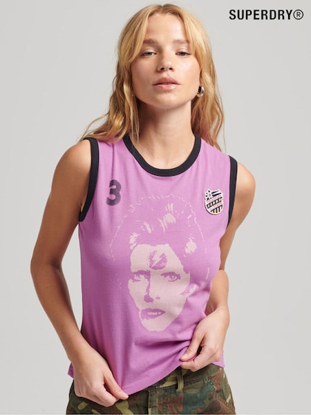 Superdry Purple 100% Cotton Allstars DB Graphic Vest Top (C99720) | €35