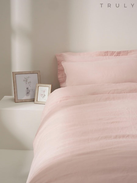 Truly Blush Pink 100% Linen Duvet Cover (C99743) | €152