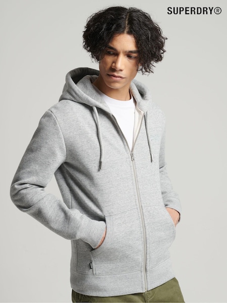 Superdry Grey Cotton Vintage Logo Embroidered Zip-Up Hoodie (C99984) | €31