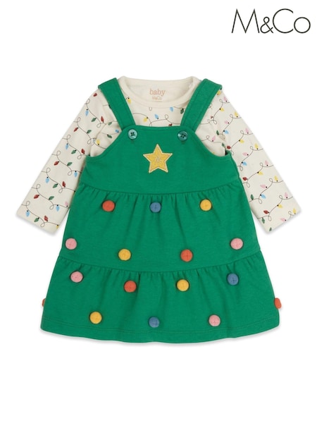 M&Co Green Christmas Tree Pinny Set (CF0580) | €10