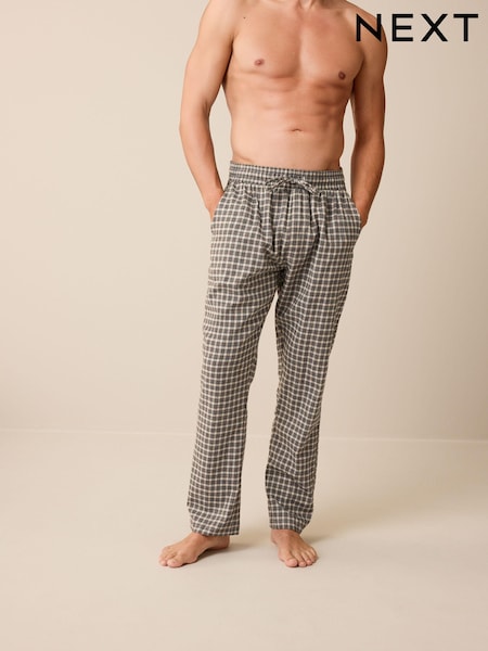 Neutral/Grey Signature Brushed Woven Check Pyjama Bottoms (CG8546) | €13