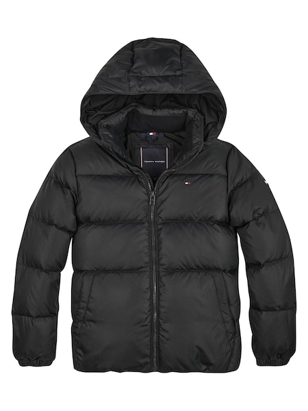 Tommy Hilfiger Boys Black Essential Removable Hood Puffer Jacket (D00201) | €82 - €95